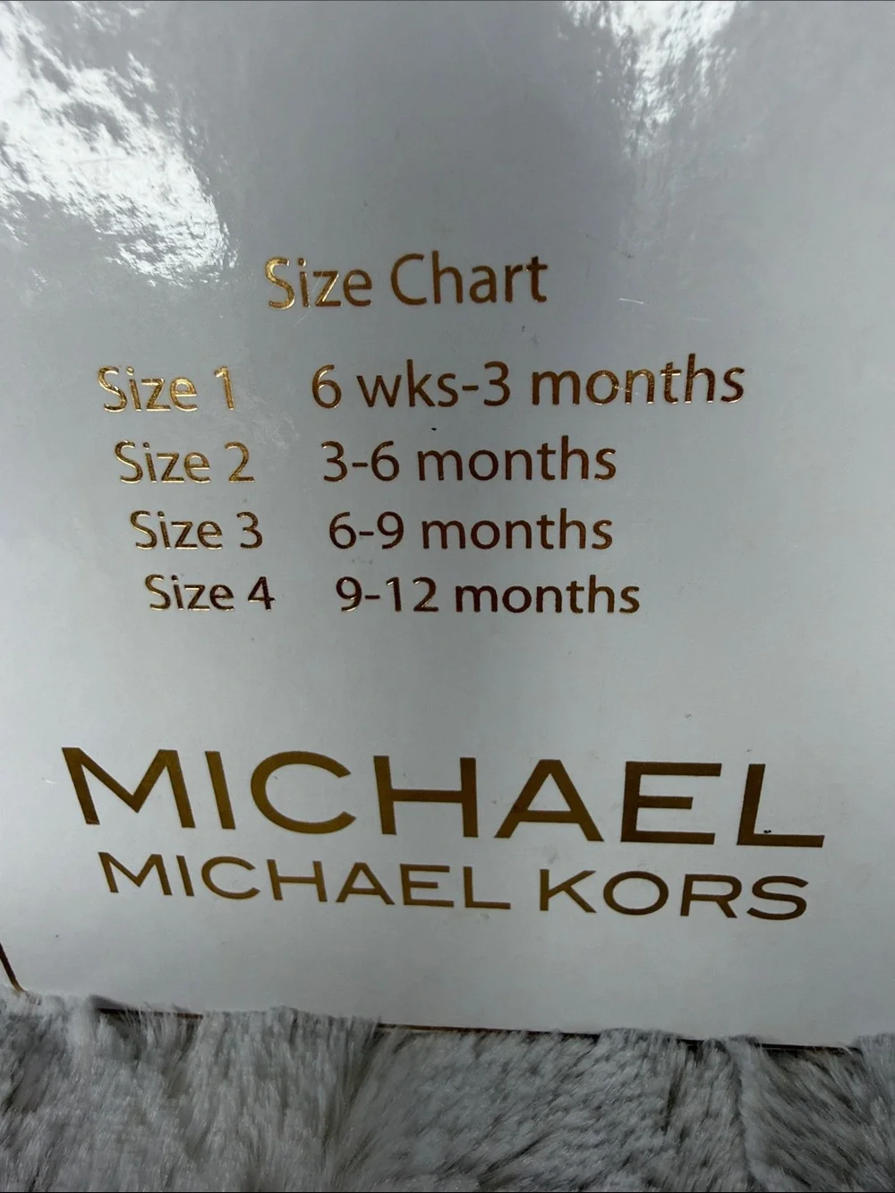 Michael Kors Black Faux Fur Baby Booties with Gold MK Accents